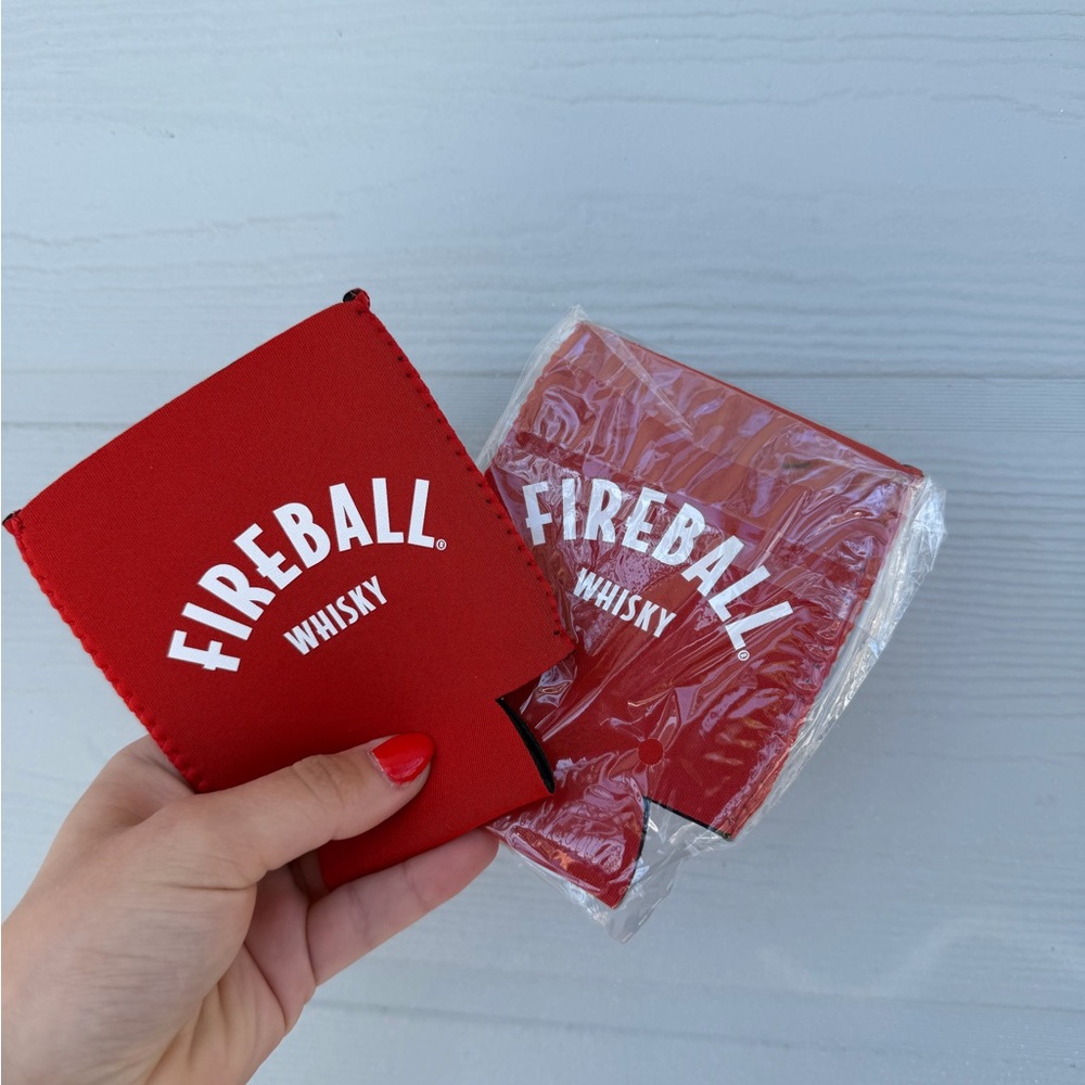 Two Fireball Whisky Red Can Cooler with Magnet